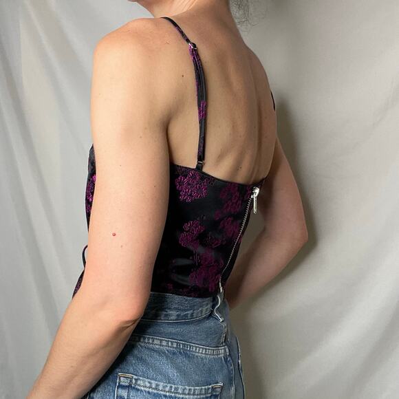 Dolls Kill Poster Girl undercover influencer‎ floral corset crop top lace-up M - Picture 2 of 16